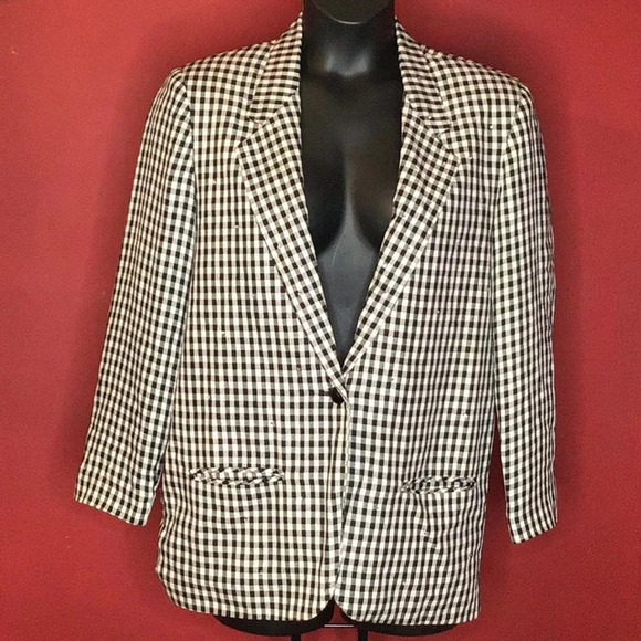 AZZURRI PLAID BLAZER SIZE 10 - Picture 2 of 6